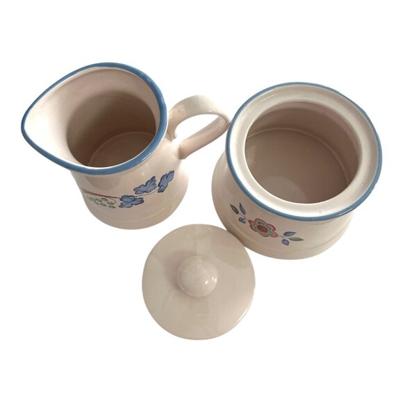 Vintage 1980s International Tableworks England Sugar Bowl with Lid & Creamer - Picture 3 of 7